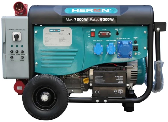 HERON 421 GREY +; háromfázisú hálózatba köthető 1 fázisú; 6,8 kVA-es vészhelyzeti áramfejlesztő, kommunikációs egységgel - Image 1