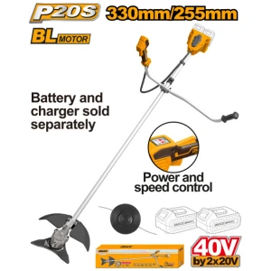 INGCO Akkus fűkasza 330 mm szénkefe nélküli 2 x 20 V (akku és töltő nélkül)