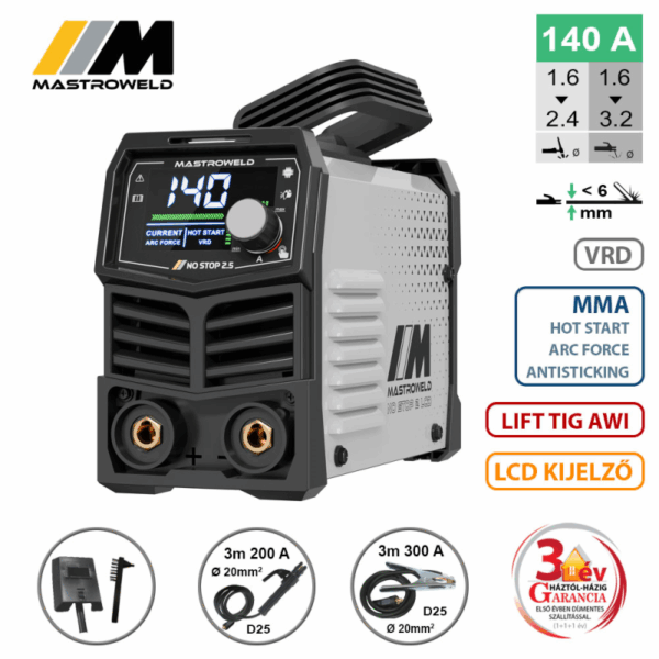 NO STOP 2,5 LCD hegesztő inverter (MMA) - Image 1