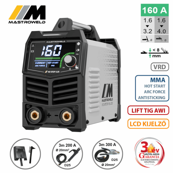 NO STOP 3,25  LCD hegesztő inverter (MMA) - Image 1
