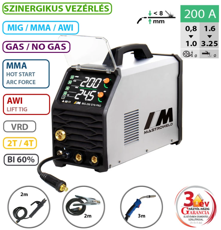 Mastroweld 006200SYNPRO MASTRO MIG-200 SYN PRO multifunkciós hegesztő inverter 01 MASTRO MIG-200 SYN PRO multifunkciós hegesztő inverter - Image 1